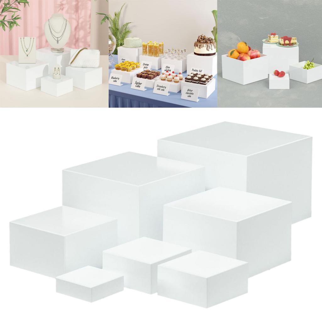 Desk Setup Riser - 7 Pieces Acrylic Cube Display Box