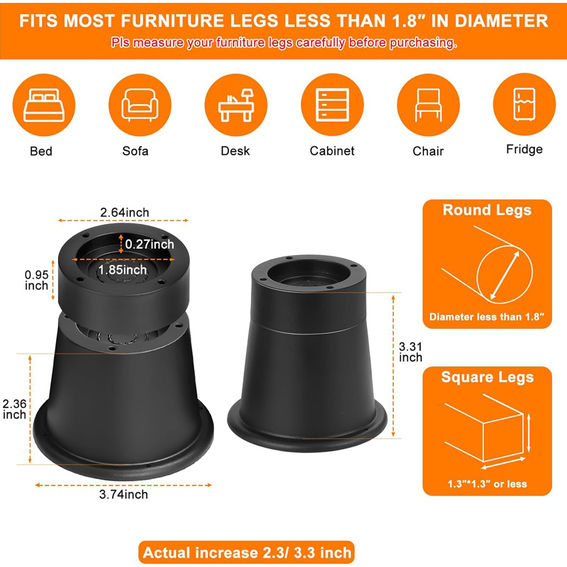 4Pcs Heavy Duty Furniture Rise - огляд і ціна Desk Setup Riser