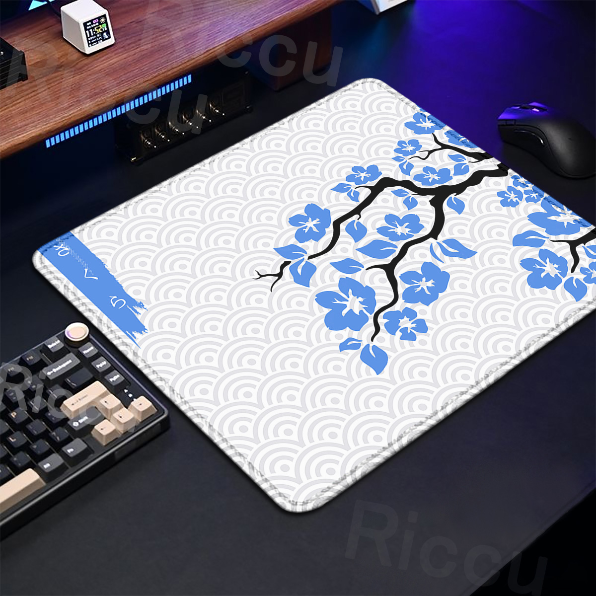 Purple Sakura Table Pad Gaming - огляд і ціна Desk Setup Pink