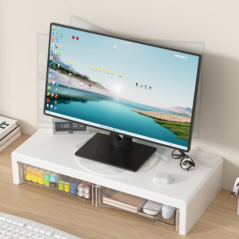 2-Tier Monitor Stand, Plastic  - огляд і ціна Desk Setup Riser