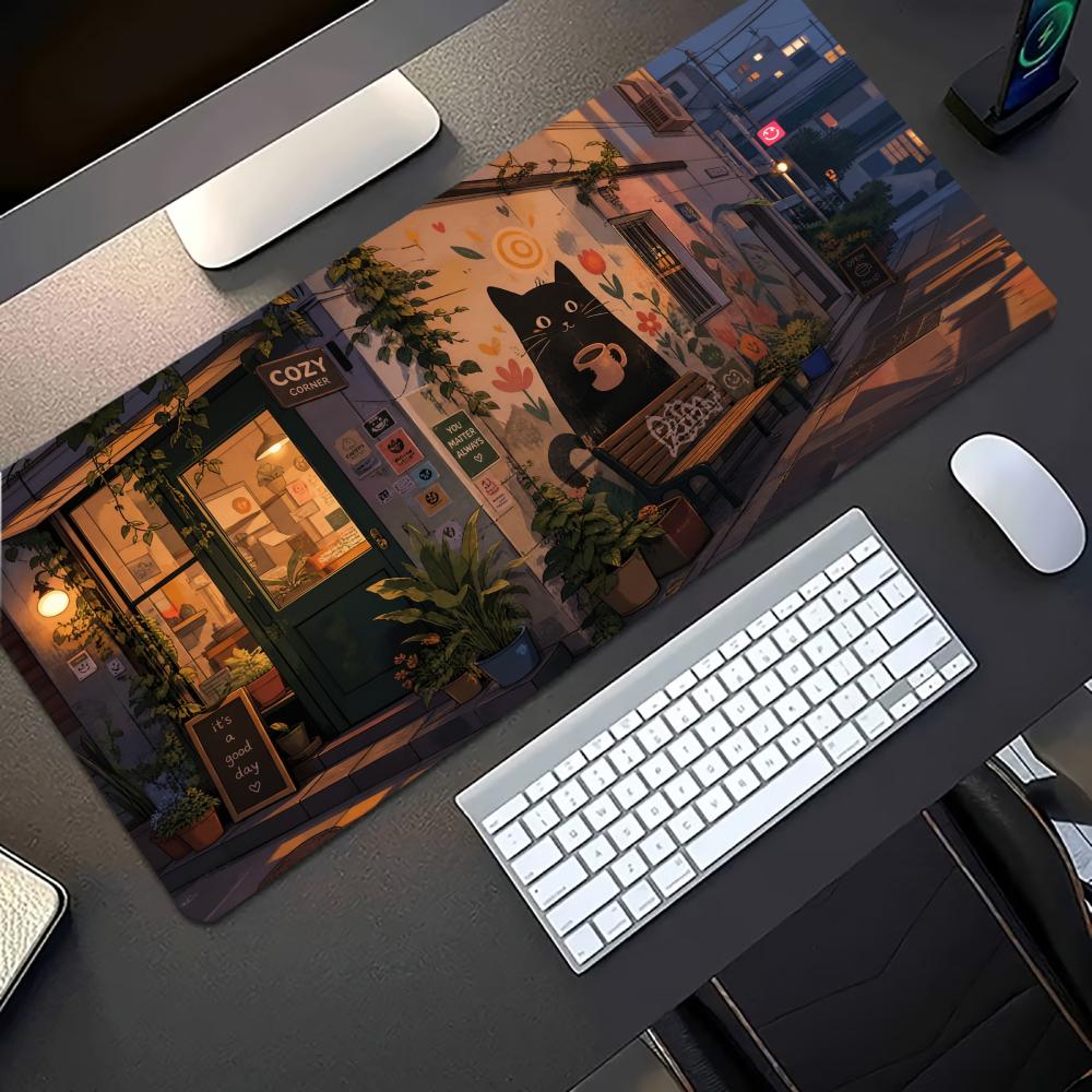 Cozy Anime Street Extended Gam - огляд і ціна Desk Setup Anime