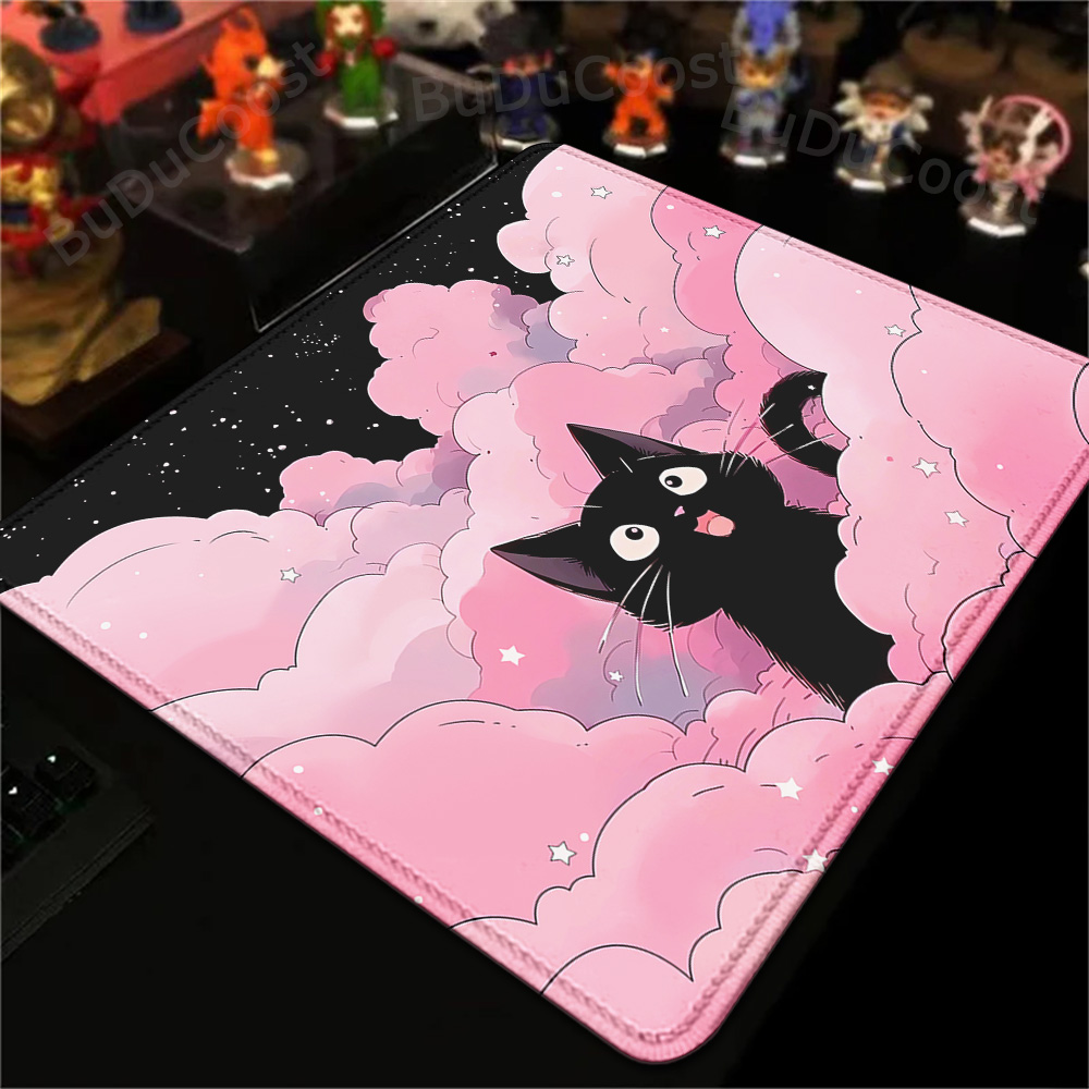 18x22cm Small Rug Black Cat Cl - огляд і ціна Desk Setup Pink