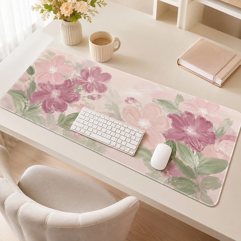 Pink Sakura Watercolor Mouse P - огляд і ціна Desk Setup Pink