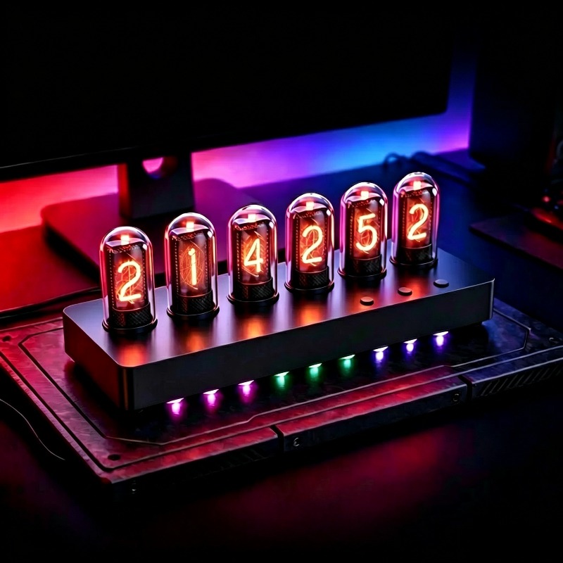 IPS‑Simulated Nixie Tube Clock - огляд і ціна Desk Setup Youtube