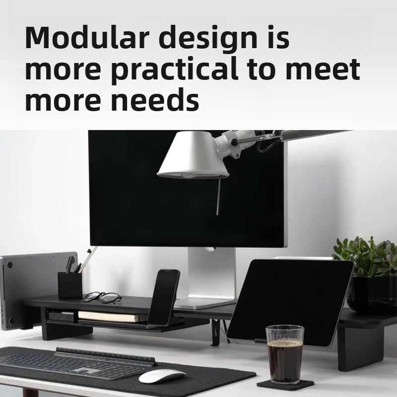 Solid Wood Monitor Riser Stand - огляд і ціна Desk Setup In Office