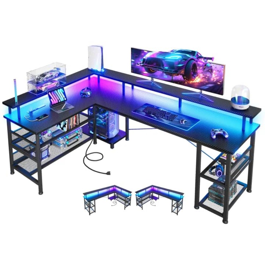 66 Large L Shaped Gaming Desk  - огляд і ціна Desk Setup In Office