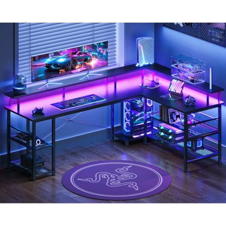 66 Large L Shaped Gaming Desk  - огляд і ціна Desk Setup In Office