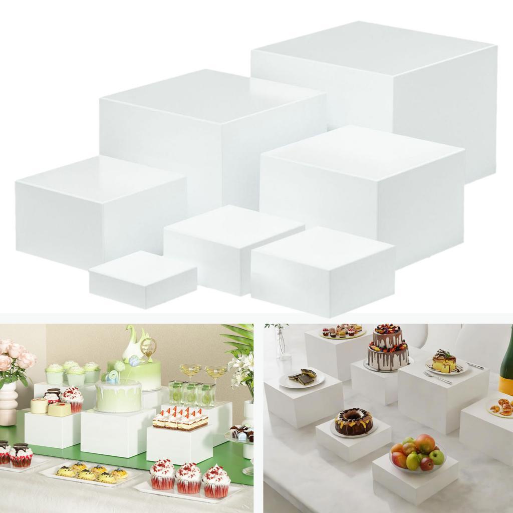 7 Pieces Acrylic Cube Display  - огляд і ціна Desk Setup Riser
