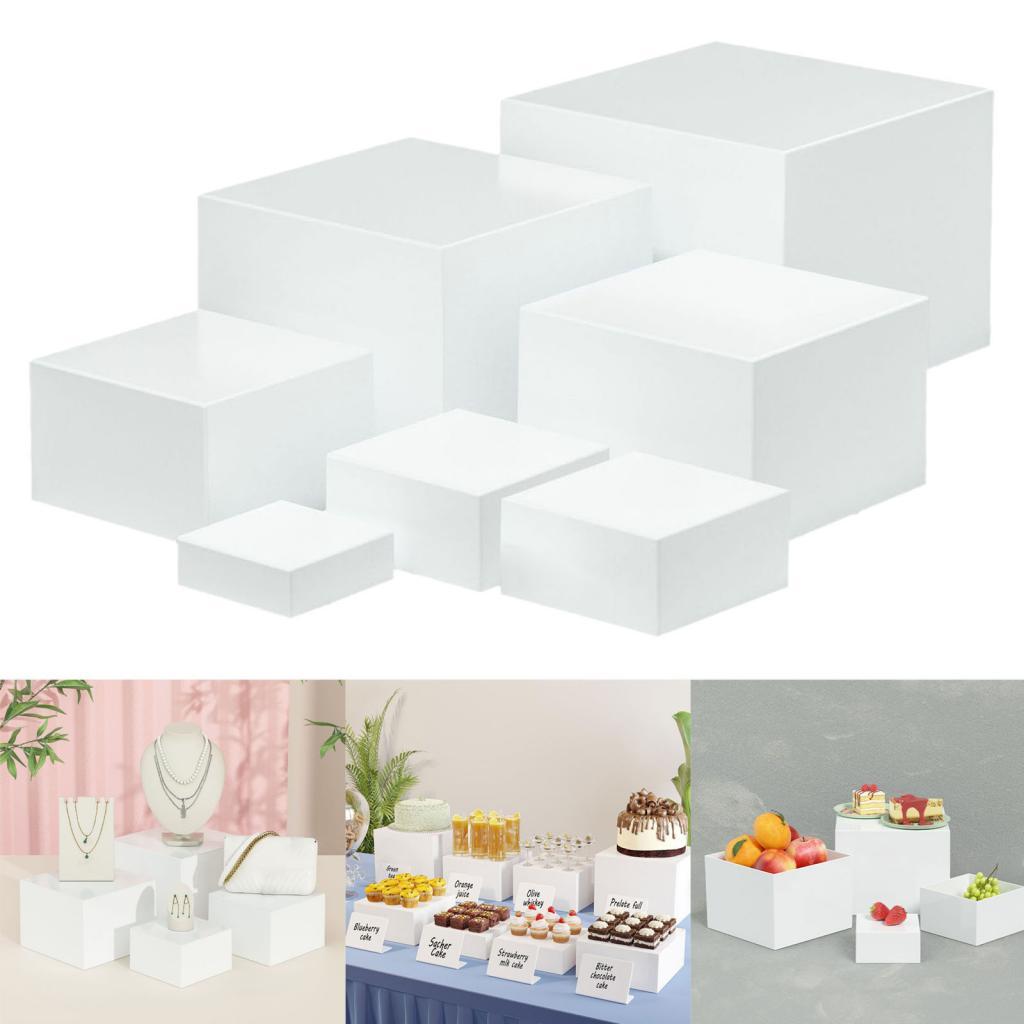7 Pieces Acrylic Cube Display  - огляд і ціна Desk Setup Riser