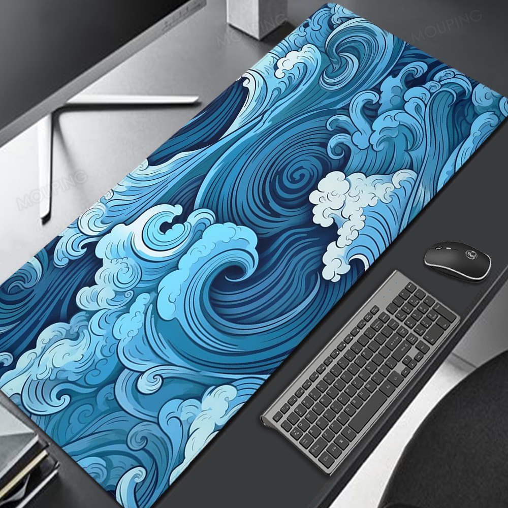 Laptop Office Mats Flowy Waves - огляд і ціна Desk Setup Pink