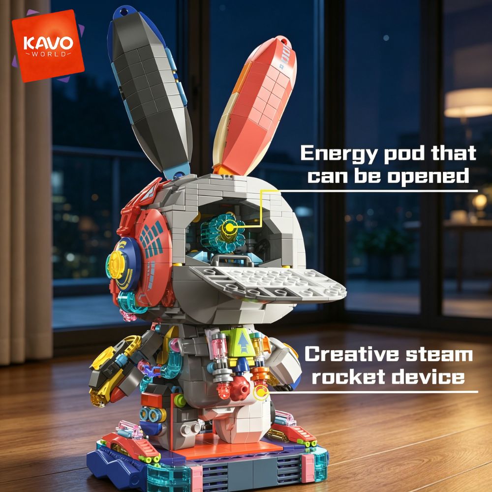 KAVOWORLD 1377PCS Robot Rabbit - огляд і ціна Desk Setup Build