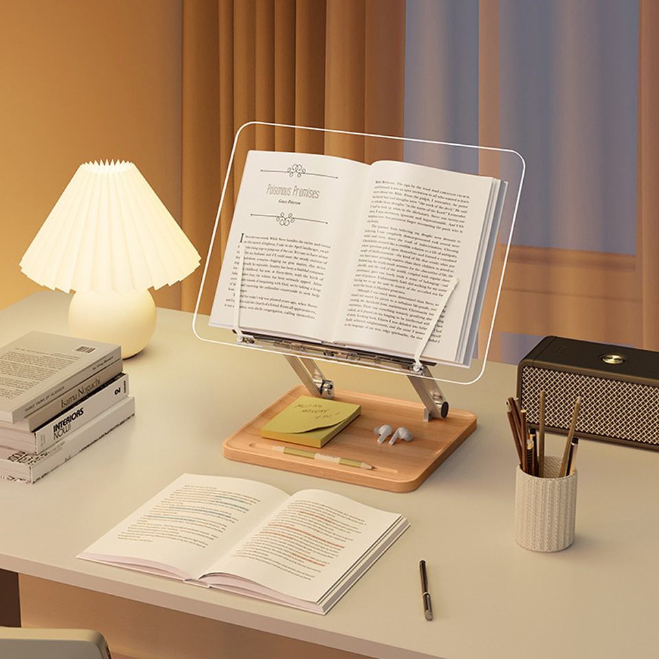 Wooden Reading Stand with Ligh - огляд і ціна Desk Setup Pink