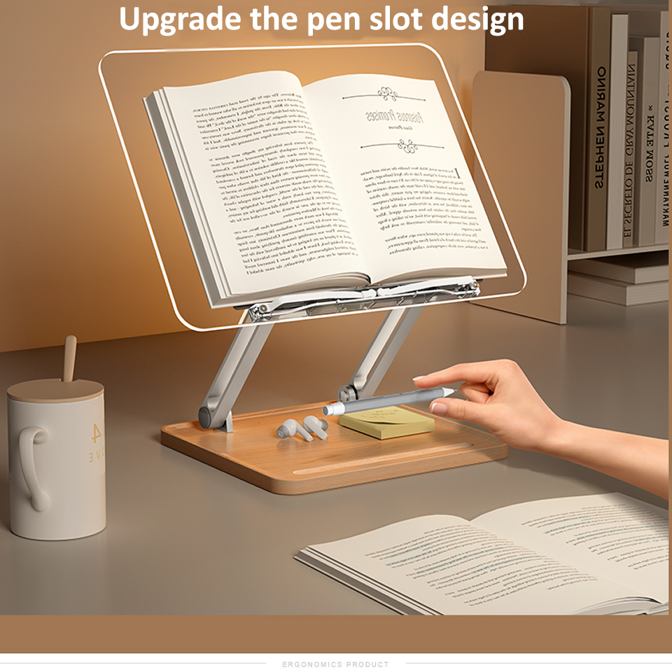 Wooden Reading Stand with Ligh - огляд і ціна Desk Setup Pink