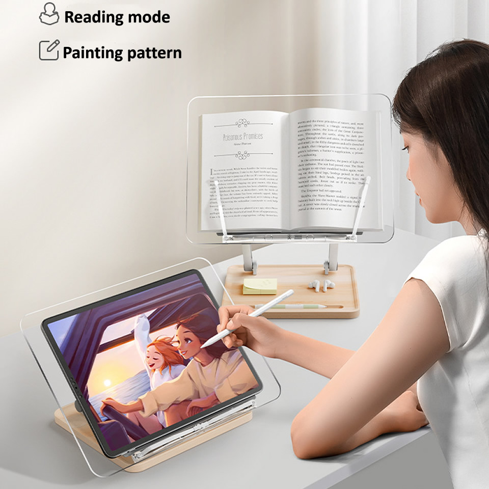 Wooden Reading Stand with Ligh - огляд і ціна Desk Setup Pink