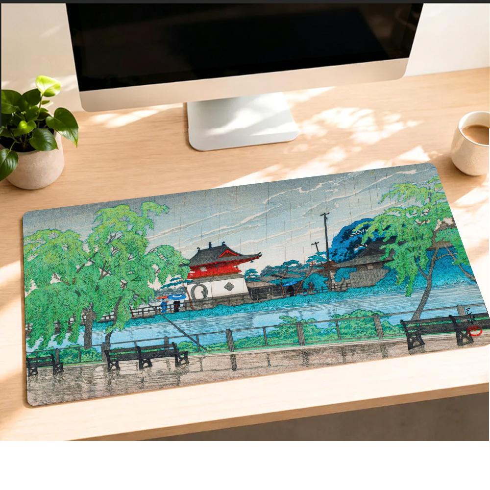Rain at Pond Mousepad Speed Of - огляд і ціна Desk Setup At Office