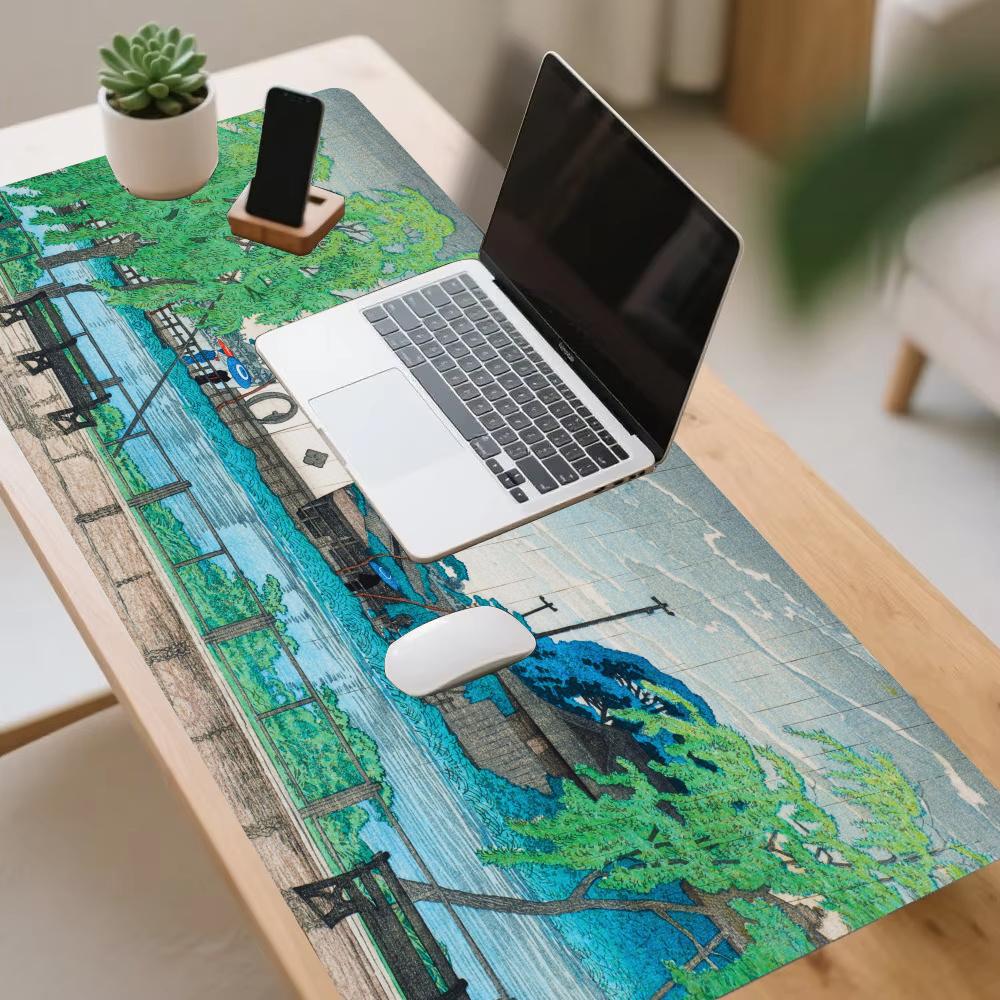 Rain at Pond Mousepad Speed Of - огляд і ціна Desk Setup At Office
