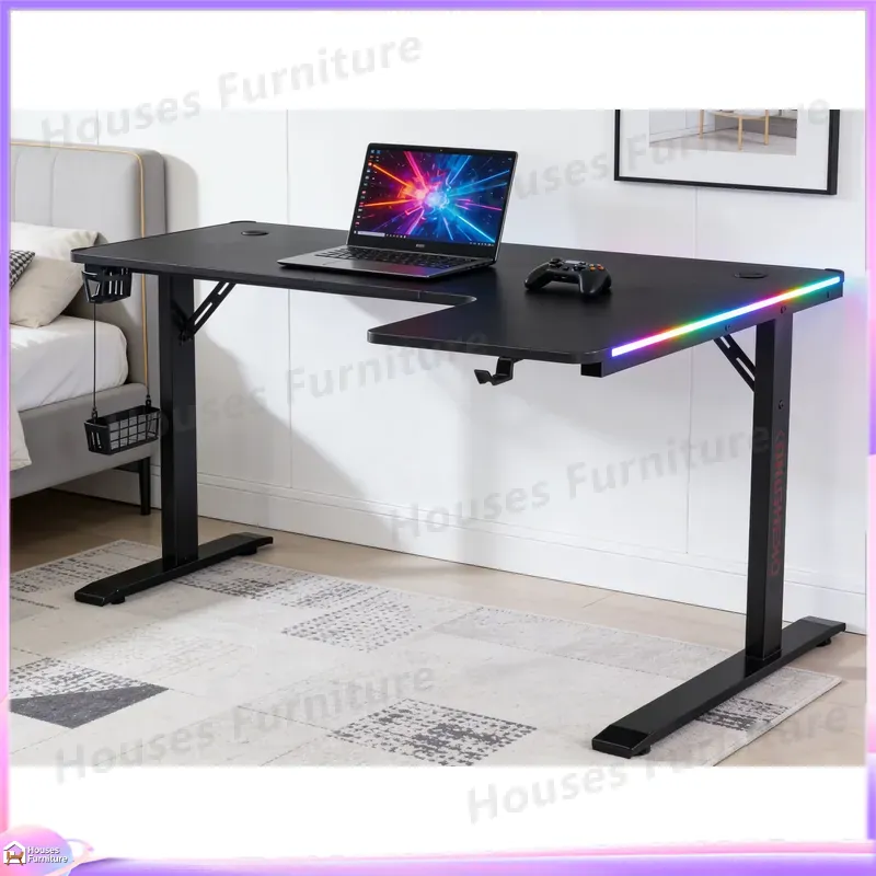 Large 160cm Gaming Desk with L - огляд і ціна Desk Setup In Office