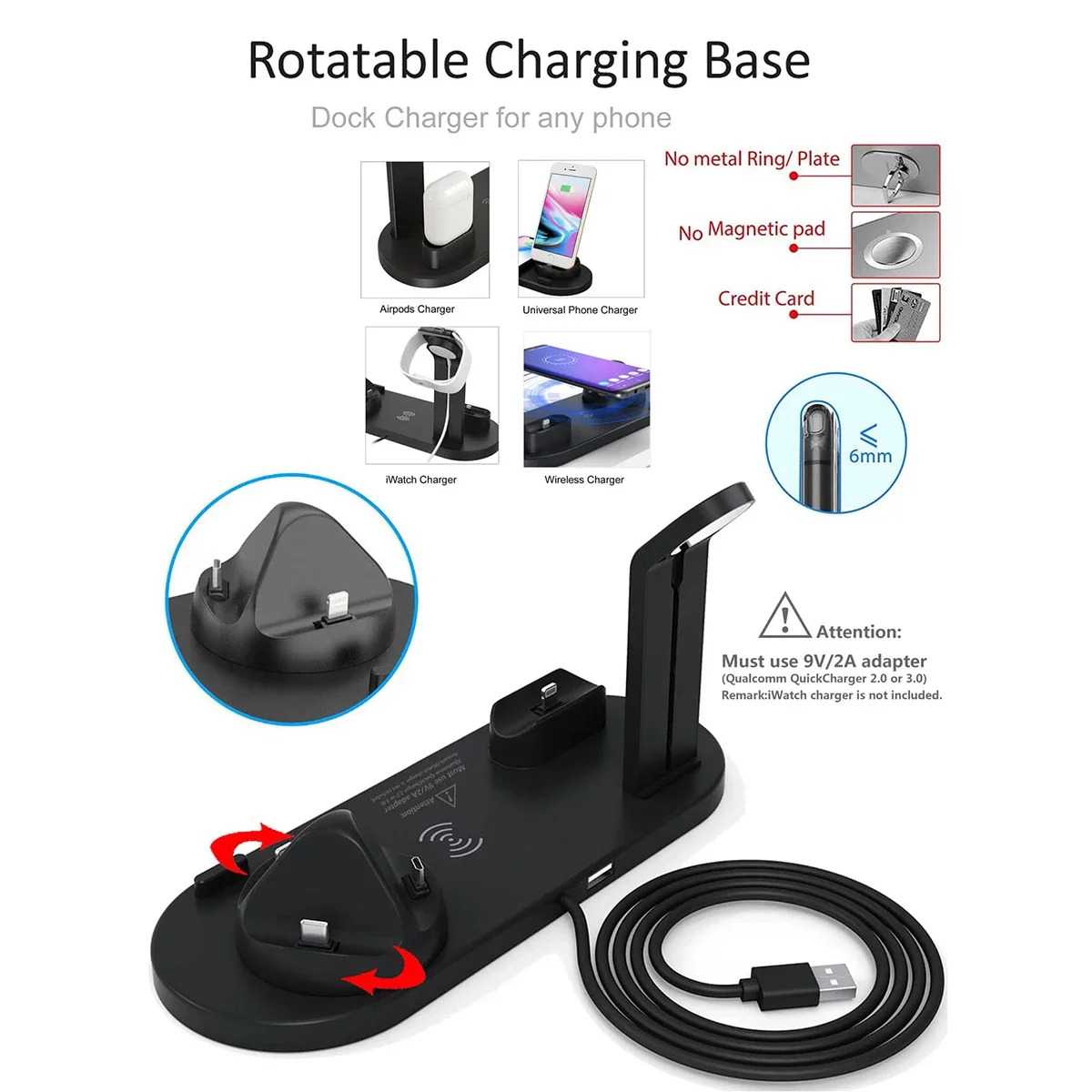 7 In 1 Wireless Charger Stand  - огляд і ціна Desk Setup Apple