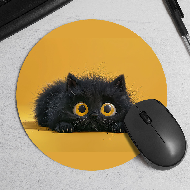 Cute Black Cat Round Mouse Pad - огляд і ціна Desk Setup In Office
