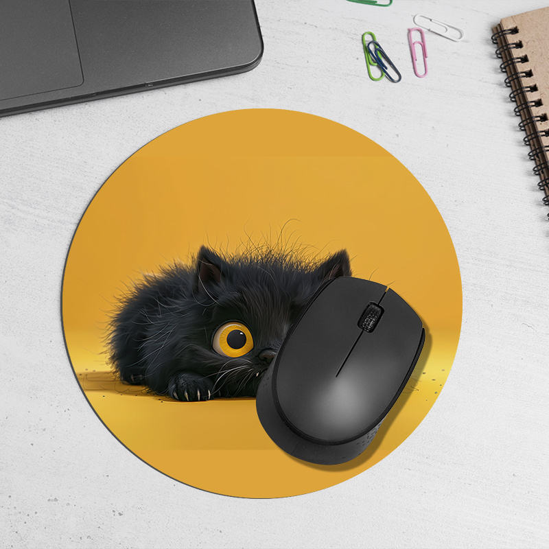 Cute Black Cat Round Mouse Pad - огляд і ціна Desk Setup In Office